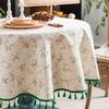 Tablecloth Floral Printing Dining Table Cloth Cotton and Linen Round Fabric Small Round Table