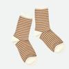 YELLOWSOCKS SMALL GINGHAM CHECK LOW BROWN