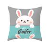 Easter Peach Velvet Cushion Cover Lake Blue Series Rabbit Egg Print Cushion Cover
