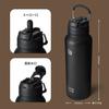 BOTTLE BOTTLE Water Bottle, 1 Liter, Large Capacity, Stainless Steel Bottle with Bottom Storage, Straw, Direct Drinking, Insulates Hot or Cold, Double