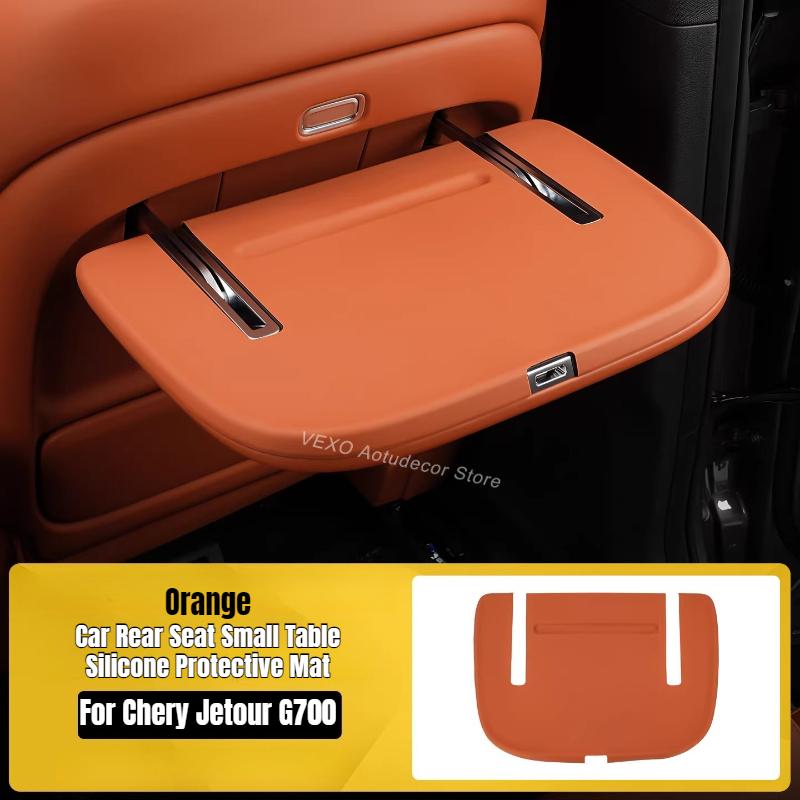 For Chery Jetour G700 2025 2026 Car Rear Seat Table Board Silicone Pad Protective Mat Scratchproof Anti-Slip Cover Accessories