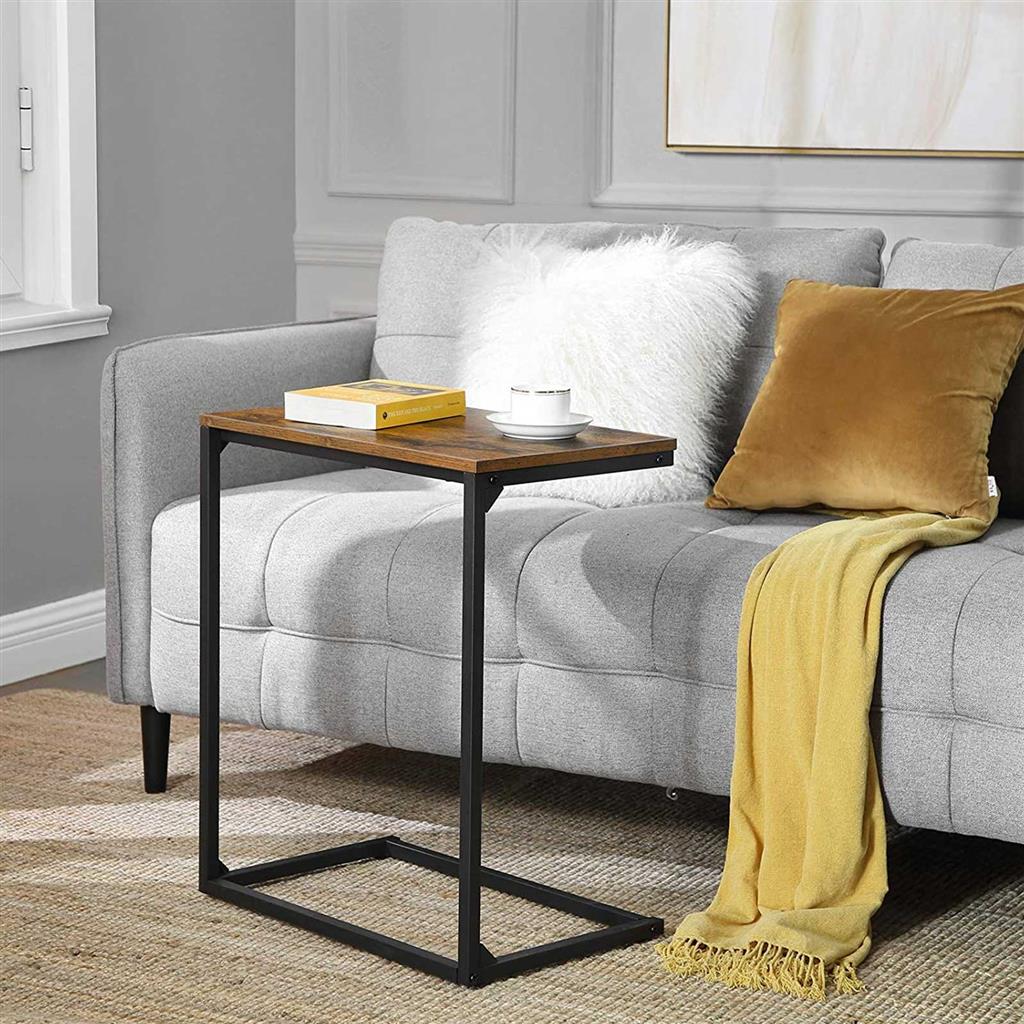 VASAGLE Side Table, Small Sofa Table, End Table, Laptop Table, for Bedroom, Living Room, Work in Bed or on The Sofa, Simple Structure, Stable