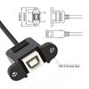 Cablecc USB 2.0 9 pin 10 pin motherboard Header to USB standard type B female extension cable with nut for panel mounting