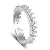 Diamond Roman Crown Ring Open Korean Style Fashion Silver Jewelry Silver Plated Ring Female Hand Jewelry