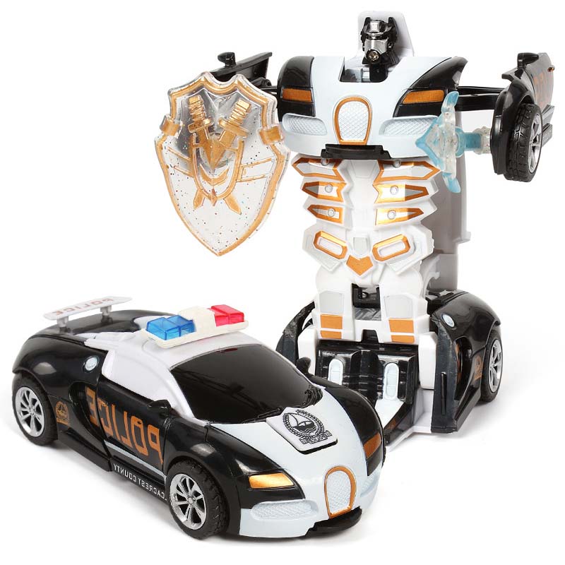 Fashionable Robot Plastic Transform Model Car Automatic Funny Toys Toys For Boys Deformation Car Amazing One-key Gifts New Kid Toy