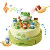 Electric Pop-up Turntable Toys with Music Cartoon Rotating Frog Catcher Toys with Nets Musical Launching Rotating Game Kids Toys