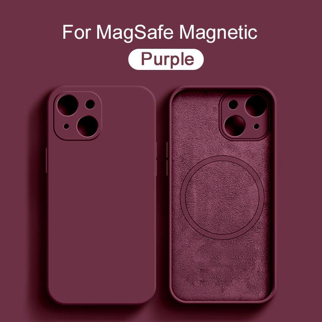 Оригинальный чехол Magsafe Magnetic для iPhone 15 14 13 12 11 Pro Max 8 Plus Жидкий силиконовый чехол XR X XS Беспроводной зарядный чехол