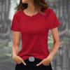 Women's Fashionable Casual Solid Color Short Sleeved Round Neck T-shirt Top