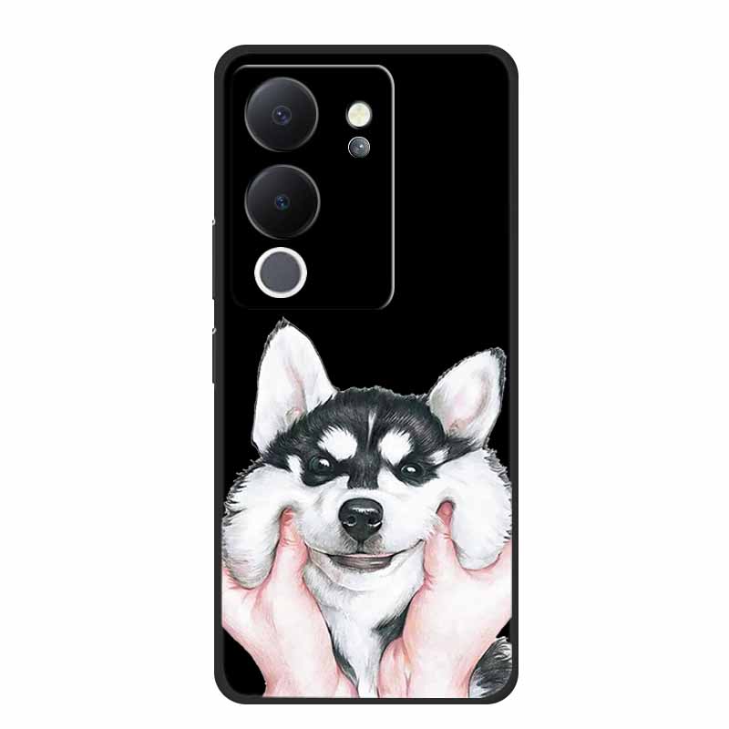 Funda For Vivo V30 Lite Case Cute Cartoon Cat Black Silicone Shockproof Soft Phone Cases For Vivo V30 Lite Back Cover Case Bag