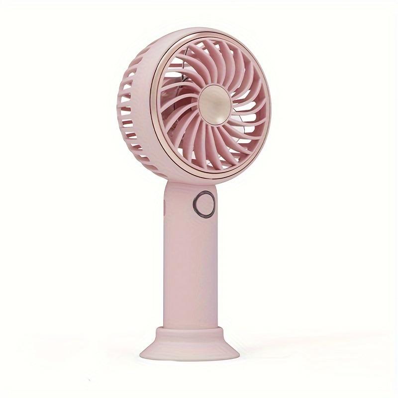 Small Fan Handheld Portable Fan with LED Light USB Rechargeable, Long-lasting Battery Life, Silent Suitable for Office Desktop