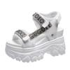 Korean Style Rhinestone Platform Velcro Sandals - 2024 Summer Collection