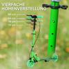 Kids Scooter, Double Brakes, Metal Frame, Footrest, Foldable, 3-8 Years, Green