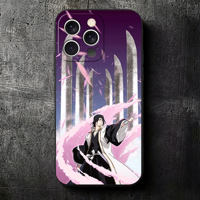 Bleach Кучики Бьякуя Мягкий чехол для телефона для iPhone 16 16E 17 Air 15 Pro Max 14 Plus 13 Mini 11 12 7 Черный чехол Задняя панель