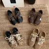 2025 Autumn and Winter New Round Head Lace-up Leopard Print Sports and Leisure Dad Shoes Mountaineering Running Women's Single Shoes
