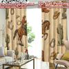 2D FLAT PRINTING 2pcs Curtains (Without Rod) and Cactus Scene Minimalist Chic Curtains Prints Light Filtering Curtains Ramadan