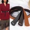 Двусторонний ремень из коровьей кожи высшего слоя для женщин, завязанный узлом, универсальный декоративный ремешок для юбки, кожаный ремень на талию, заправленный, женщины со свитером, курткой