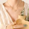 18k Gold-Plated Korean Minimalist Butterfly and Seashell Necklace & Earring Set