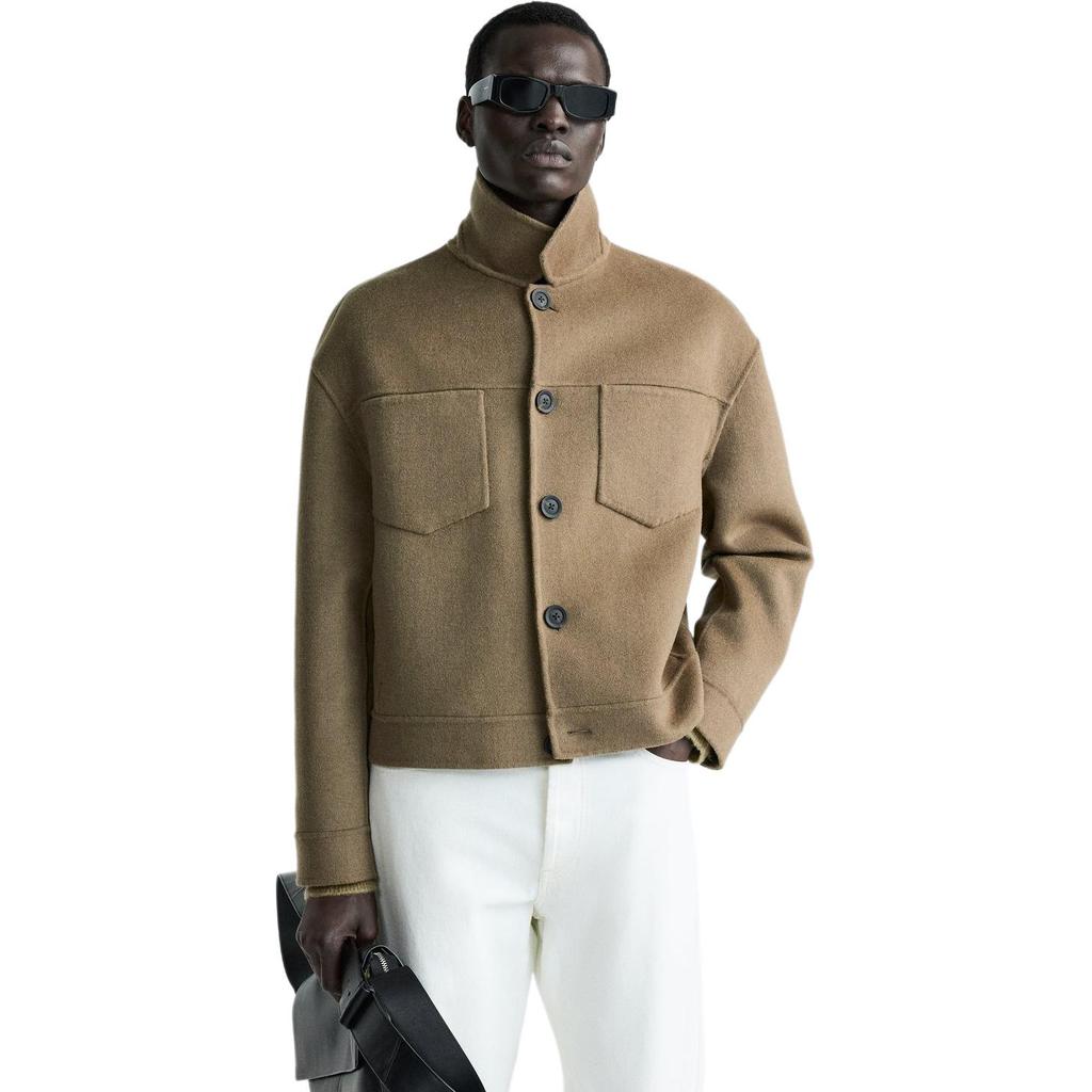 Zara Solid Color Lapel Single Breasted Long Sleeve Jacket Men Jackets Gray 5854654 706