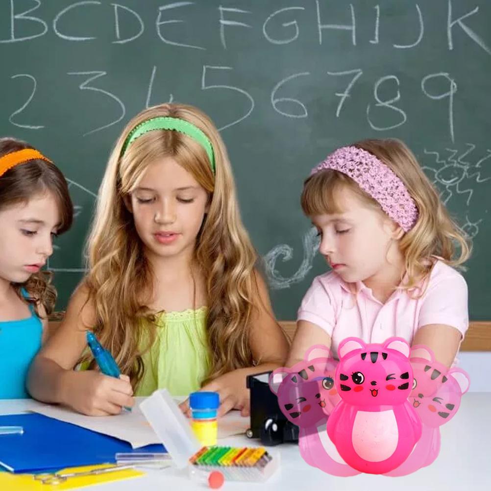 4 Pcs Tumbler Adorable Roly Poly Plastic Cartoon Animal Tumbler Rattles Tumbler Toys