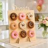 9 Capacity Wooden Doughnut Rack Wall Mounted Decoration Doughnut Rack  Family Celebration