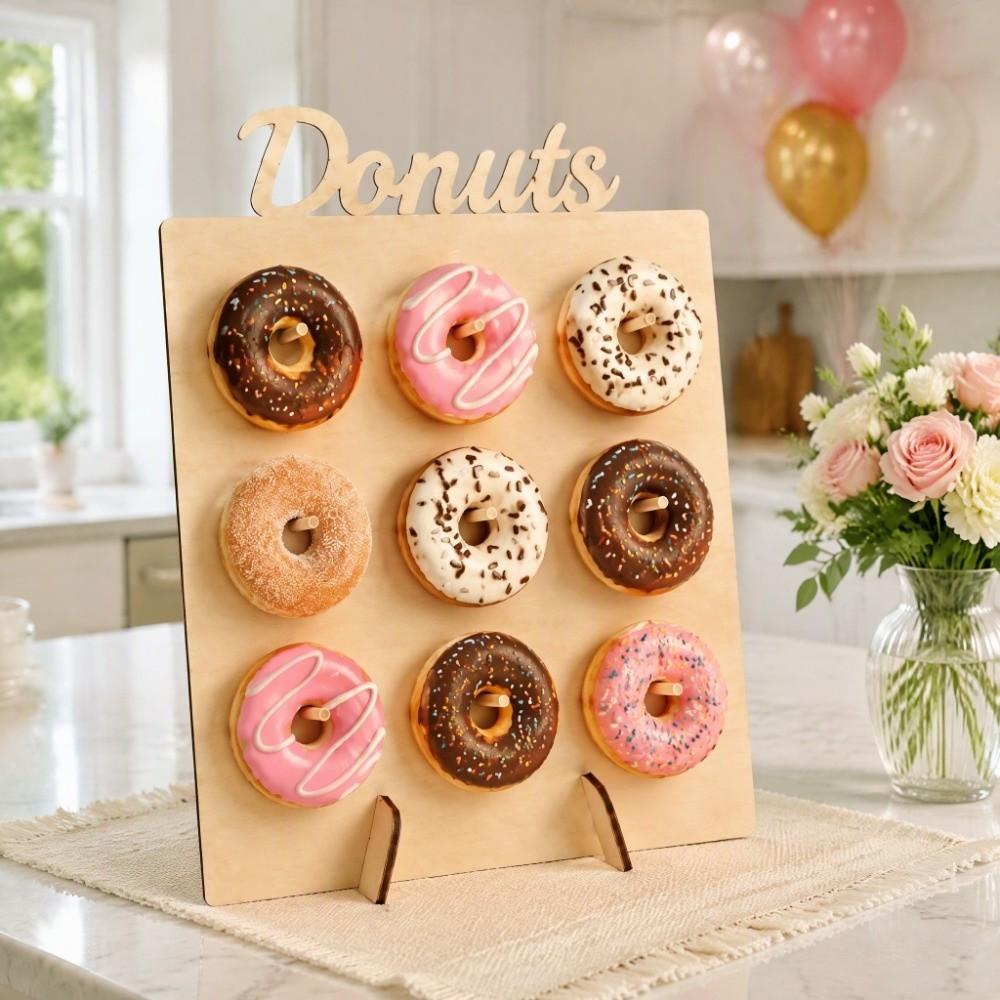 Wall Mounted Doughnut Display Stand Wooden Household Doughnut Rack Wooden Doughnut Rack Home Decor