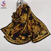 New Black Gold Pure Silk Scarf Shawl Fashion Brand Luxury Scarves Hijabs Spring Fall Accessories Scarf Cape 110*110cm