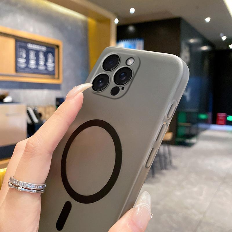 Однотонный матовый прозрачный магнитный чехол для iPhone 16 Pro Max 15 Pro 14 Plus 13 12 11 PC защитный чехол для линзы телефона