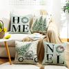 Christmas Tree Element Linen Material Pillowcase Warm Home Decoration Sofa Cushion Bedroom Pillowcase