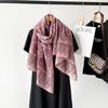 New Cotton and Linen Scarf Women's Autumn High-end Feeling Belt Buckle Printed Silk Scarf Angola Red Shawl