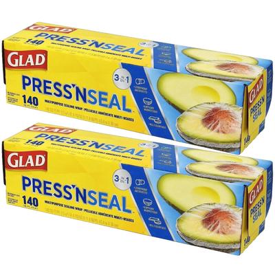 Набор из 2 многоцелевых упаковочных пленок для хранения продуктов GLAD Seal Wrap 140 x Press'n (30см 43.4м)