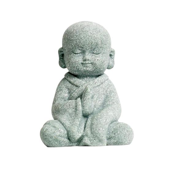Статуя Будды Коллекционная декоративная посредничество художественная в китайском стиле мультфильм милый маленький монах Скульптура Декор для рабочего стола