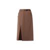 Однотонная юбка миди А-силуэта с высокой талией, женские юбки коричневого цвета DM6169-215