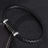 Men Leather Bracelet Black Brown Braided Bangles Stainless Steel Buckle Fashion Male Wristband Gifts