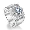 Mens Open Ring S925 Silver 18k Gold Plated Moissanite Wedding Band Stylish Index Finger Ring