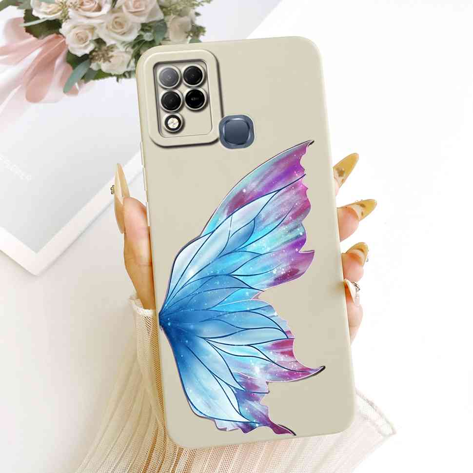 For Infinix Hot 10s Case Fashion Butterfly Painted Soft Silicone Phone Cover For Infinix Hot10s Hot 10s X689B X689 Cases