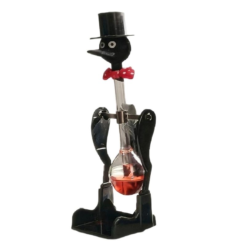Perpetually Motion Bobbing Bird Ornament No-Stop Liquid Permanent Glass Duck Toy for Home Office Desktop Decoration