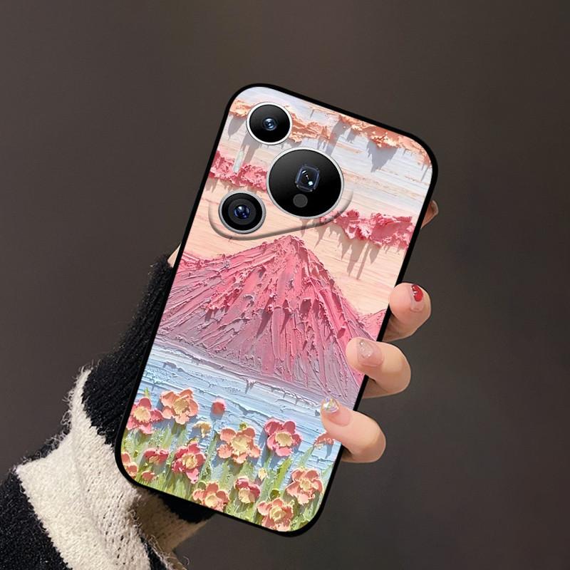 Чехол для Huawei Pura 70 Черный Матовый Милый Мягкий Силиконовый ТПУ Чехлы для Pura70 Pro Pura 70 Pro+ Плюс Ультра Чехол Защитный Fundas