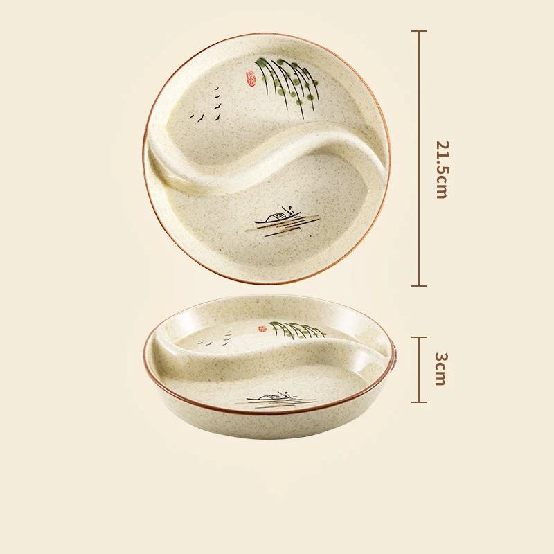 Ретро креативные керамические тарелки современный стиль круглая тарелка для закусок фрукты тарелка уникальная изысканная праздничная бытовая посуда