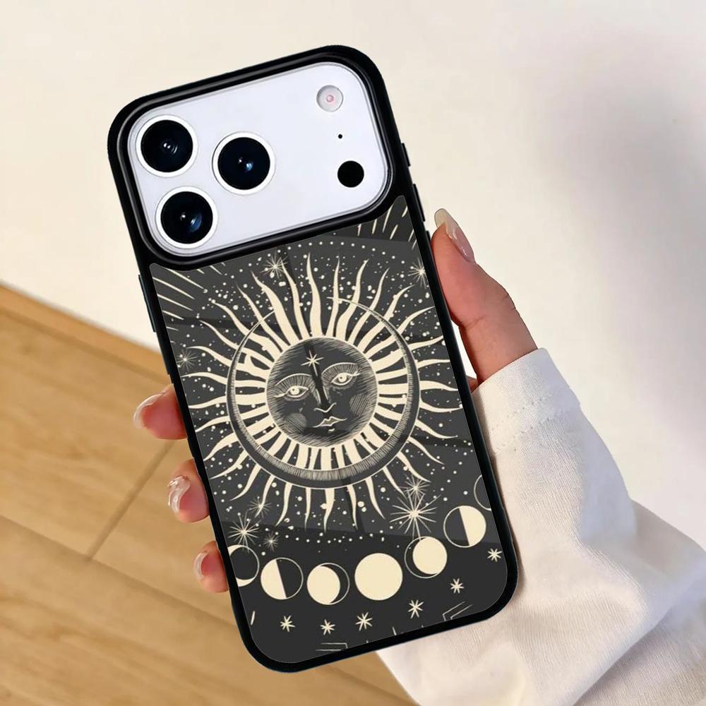 Чехол для телефона 'Солнце и Луна' для Apple iPhone 17 air 16 Pro Max 15 Pro Max 14 13 12 11 Mini Задняя крышка