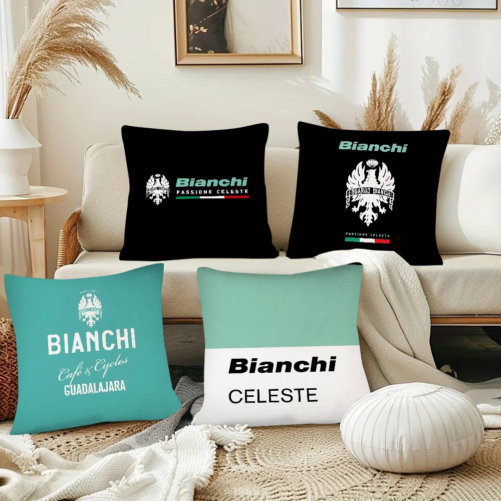 BBianchi Logo Pillow Case Fashion Square Pillowcase Bedroom Sofa Room Ins Decoration Leisure