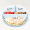 Baby Silicone Plate with Four Suction Cups - Divided Feeding Bowl for Toddlers