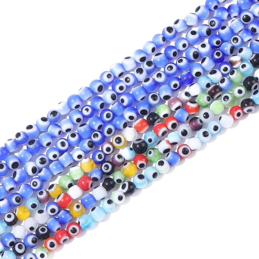 4/6/8 мм красочные круглые бусины от сглаза свободные глазурованные стеклянные бусины лэмпворк для изготовления ювелирных изделий