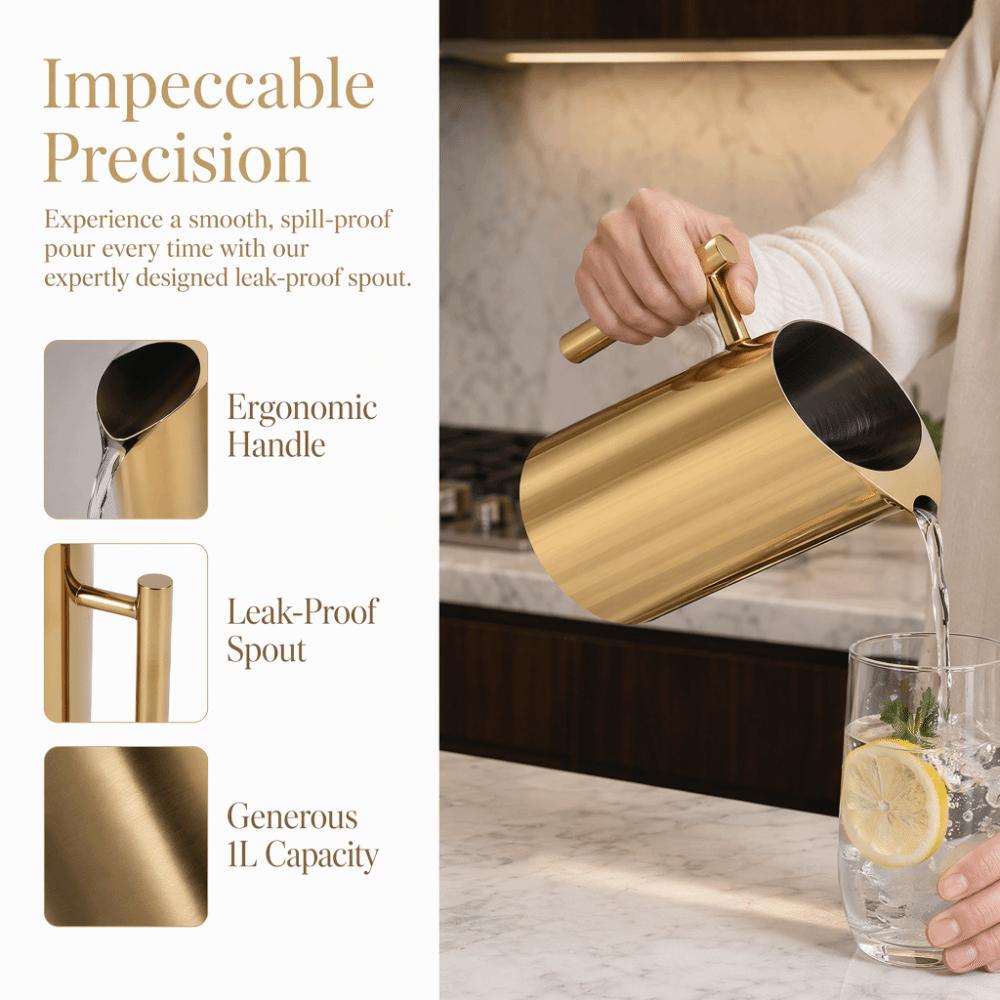 304 Stainless Steel Stainless Steel Water Pitcher 1 Liter Capacity 1L Metal Pitcher For Bar