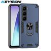 KEYSION Shockproof Armor Case for Infinix Hot 60 Pro+ Silicone+PC Metal Ring Stand Phone Cover for for Infinix Hot 60i 4G 60 5G