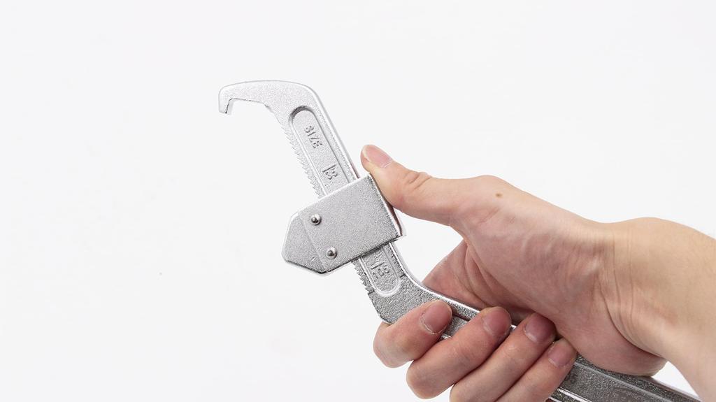 TONE Adjustable Hook Spanner FSA-165, Fits Slotted Round Nuts with Diameters from 95 To 165mm, Total Length 375mm