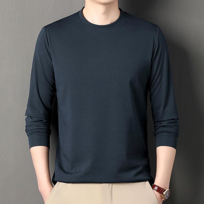 Мужская футболка высокого качества из полиэстера с принтом, подростковые топы, рубашка с круглым вырезом, модная новинка с длинным рукавом