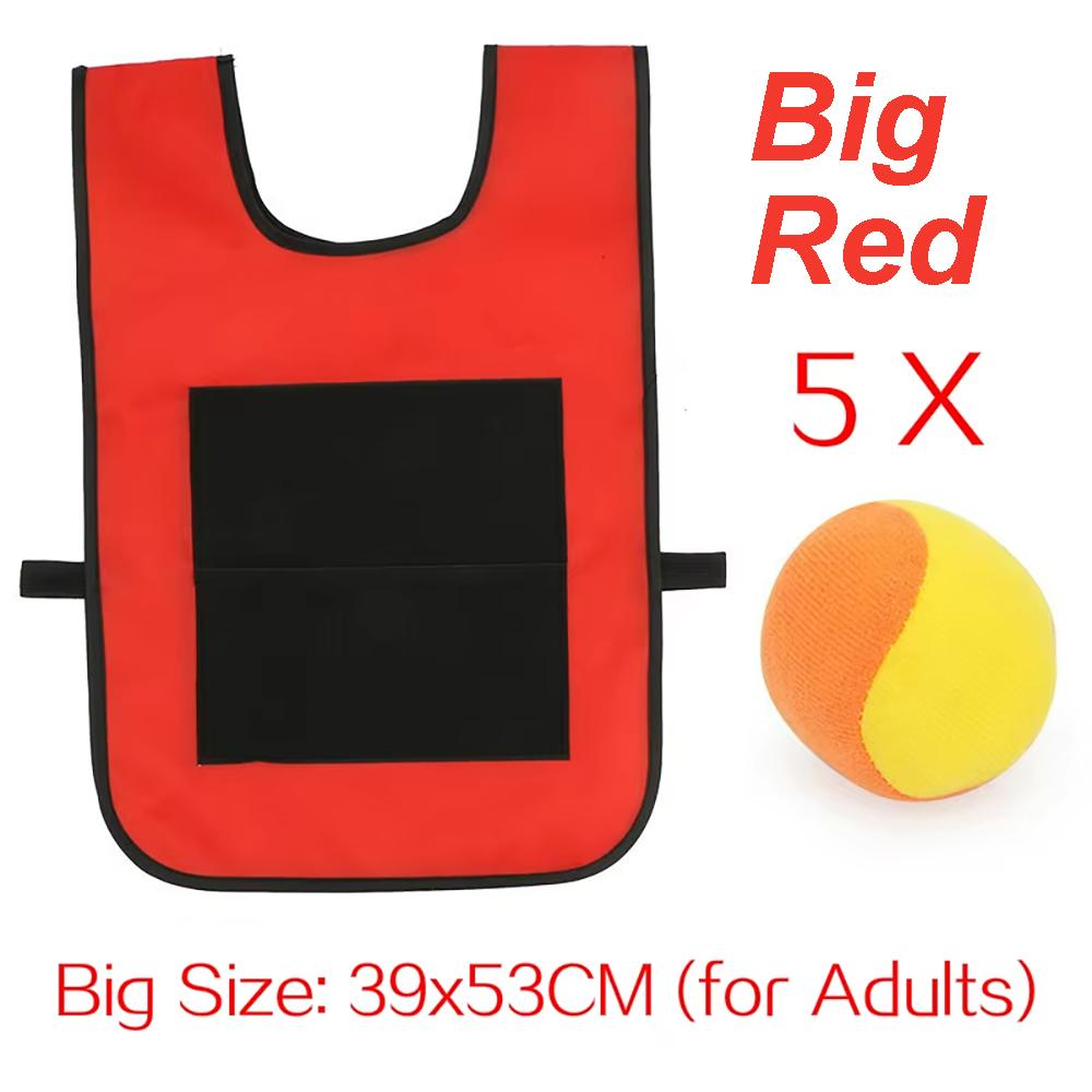 Sticky Dodge Ball Game Vest Outdoor Sports Toy Jersey Fabric Props Throw Catch Soft Fleece Balls Safe for Kids Teens Adults