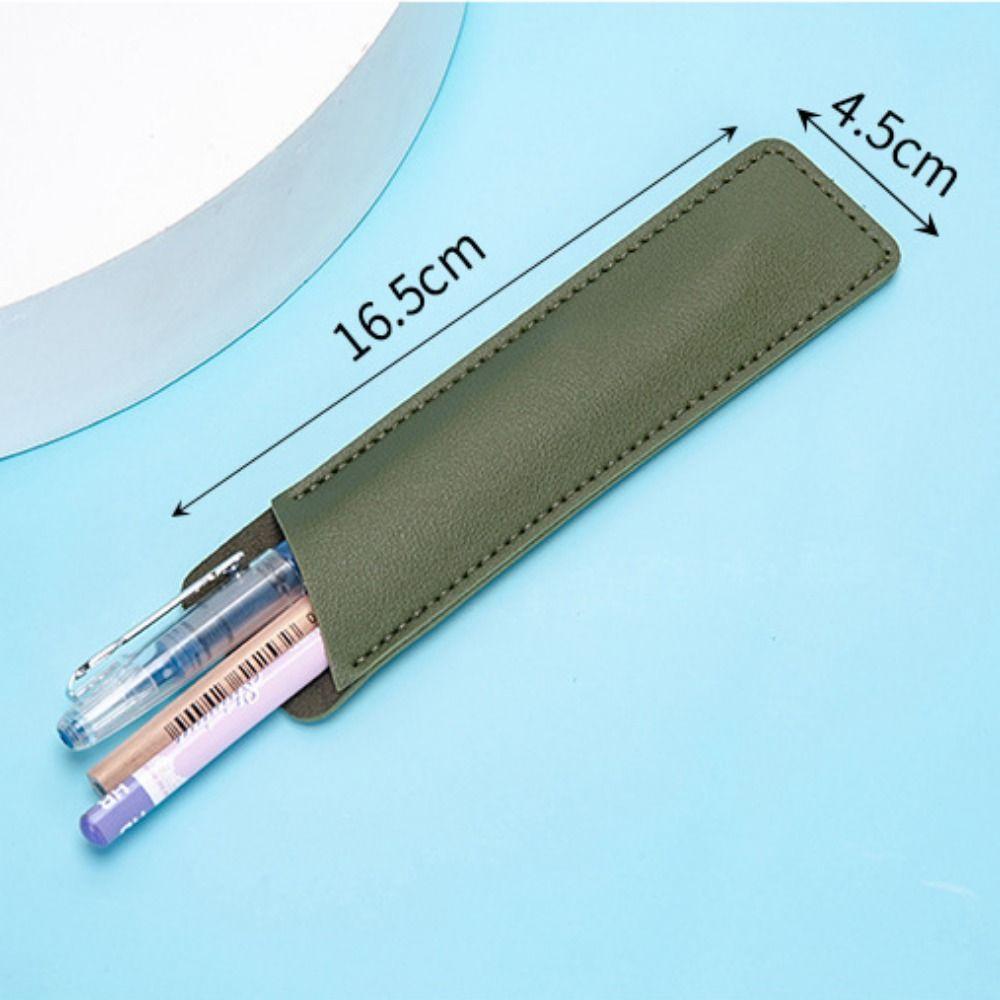 Handmade Pen Protective Bag PU Leather Pen Sleeve Pouch Pen Case Pocket Leather Pen Bag Stationery