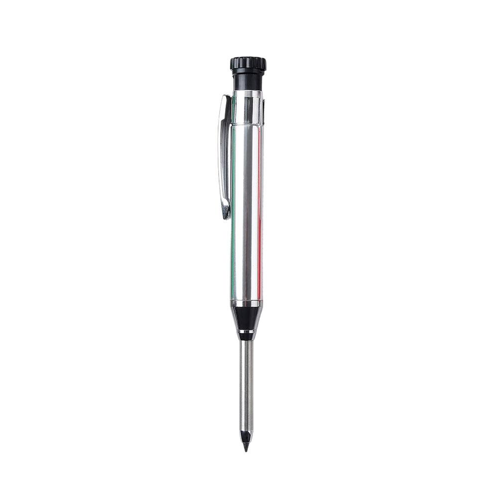 Long Head Nib Deep Hole Woodworking Metal Solid Carpenter Mechanical Pencil Set with Sharpener Construction Marking Scriber Tool