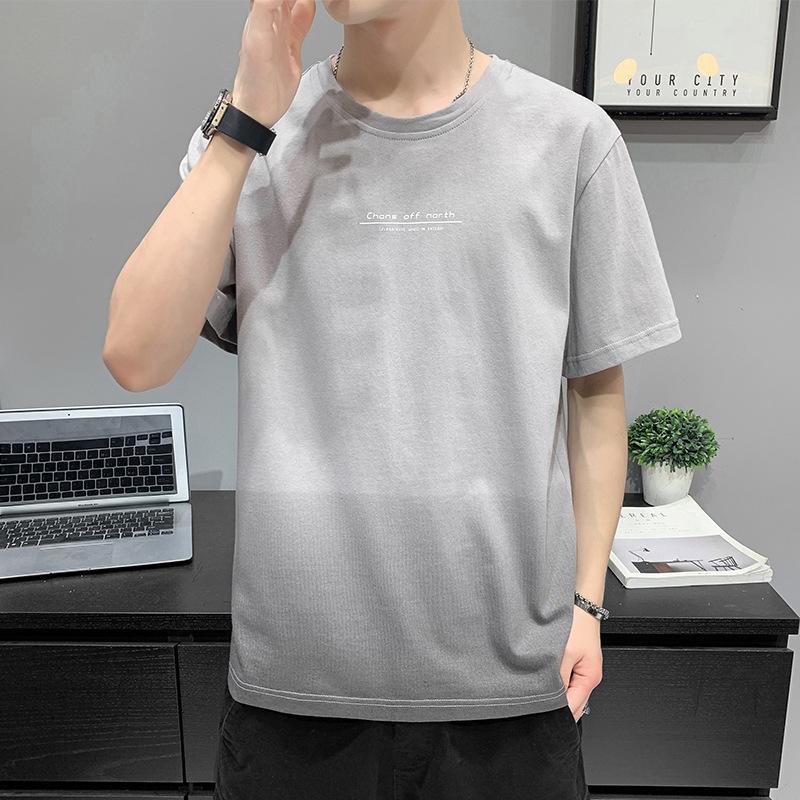 Summer Men's Cotton Short-sleeved T-shirt New Ice Silk Sports Loose Half-sleeved Top